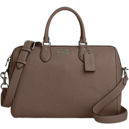 Coach Rowan Large Satchel Bag - Pebbled Leather/Qb/Dark Stone