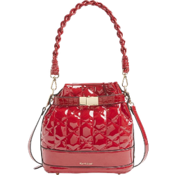 River Island Patent Quilted Bucket Bag - Red