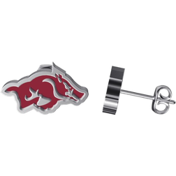 Dayna Designs University of Arkansas Razorbacks Post Earrings - Silver/Red