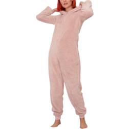 OHS Teddy Fleece Onesie Jumpsuit - Blush Pink