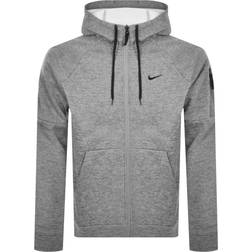 Nike Men's Therma-Fit Full-Zip Fitness Top - Dark Grey Heather/Particle Grey/Black