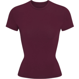 SKIMS Cotton Jersey T-shirt - Deep Berry