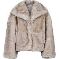 Neo Noir Stephanie Faux Fur Jacket - Beige