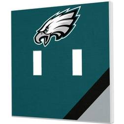 Keyscaper Philadelphia Eagles Diagonal Stripe Double Toggle Light Switch Plate