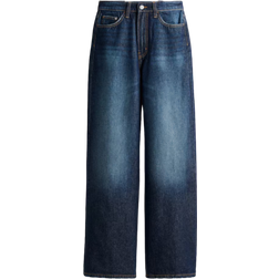 H&M Wide Ultra High Jeans - Dark Denim Blue