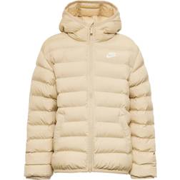 Nike Big Kid's Sportswear Lightweight Synthetic Fill Loose Hooded Jacket - Sanddrift/Sanddrift/White (FD2845-126)