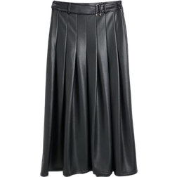 River Island Womens Pleated Midi Skirt - Black