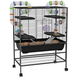 Pawhut Hamster Gerbil Cage on Wheels Large