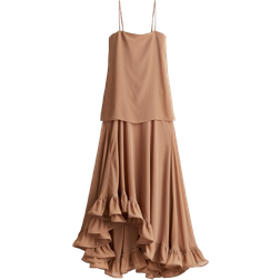 H&M Voluminous Bandeau Dress - Dark Beige