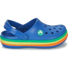 yellow and blue crocs