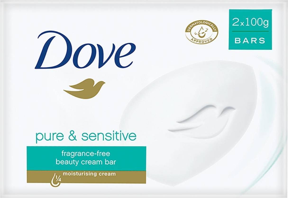 Dove Pure & Sensitive Beauty Cream Bar 100g 2-pack