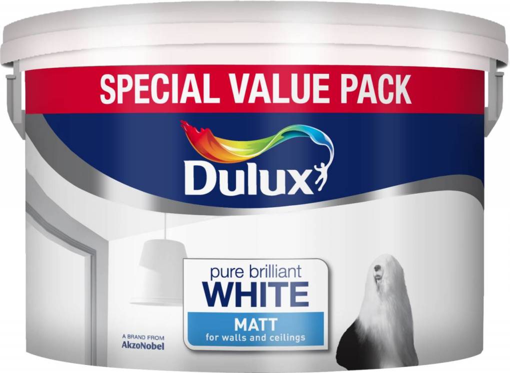 Dulux matt emulsion paint pure brilliant white • Price