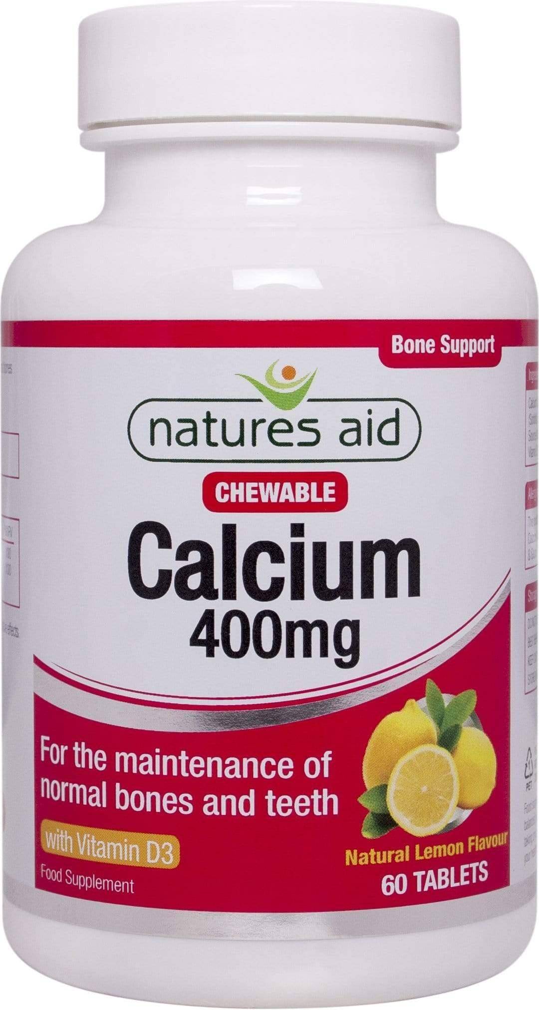 Natures Aid Calcium Chewable 400mg 60 Tabs • Price