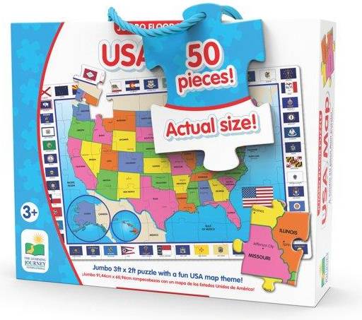 The Learning Journey Jumbo Floor Puzzles USA Map 50 Pieces