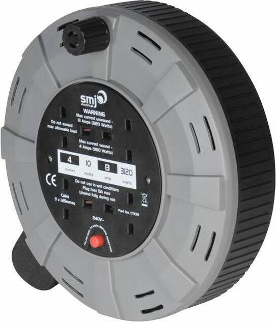 SMJ CT1013 10M 13A 4 Skt Cable Reel With Thermal Cutout • Price