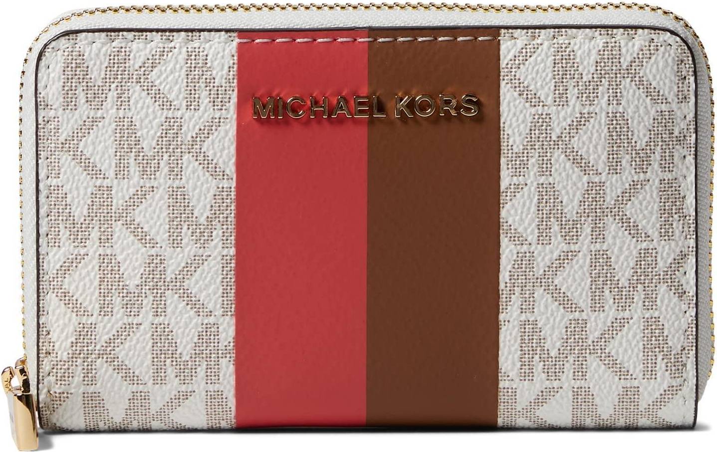 Michael Kors Logo Jet Set Small Zip Around Card Case Dahlia Multi ...