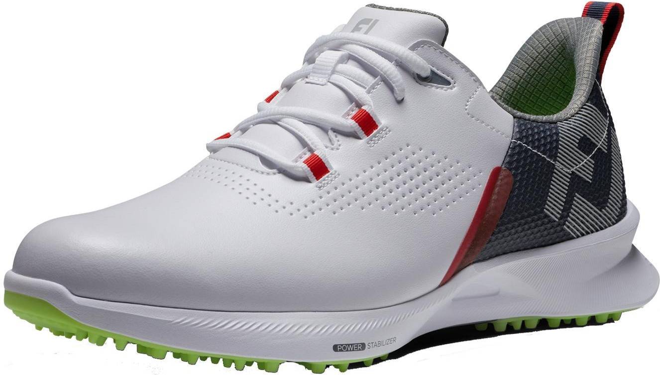 FootJoy Men's Fuel Spikeless Golf Shoes White/Navy/Lime