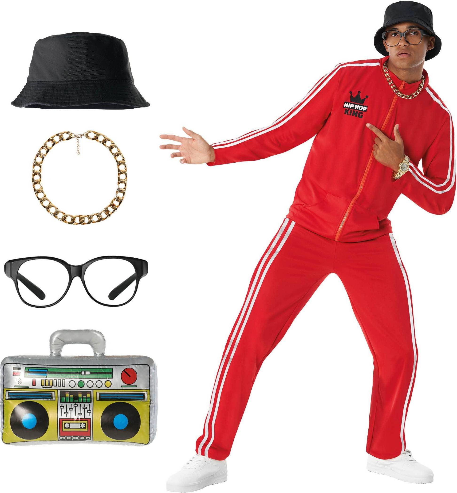 Morphsuit Men`s 1980s Red Rapper Boombox Costume • Price