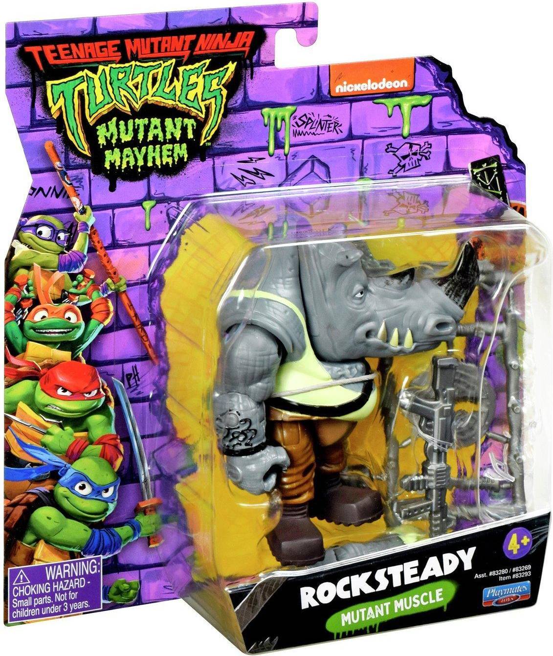 Playmates Toys Teenage Mutant Ninja Turtles Rocksteady Basic Figure • Price 3305