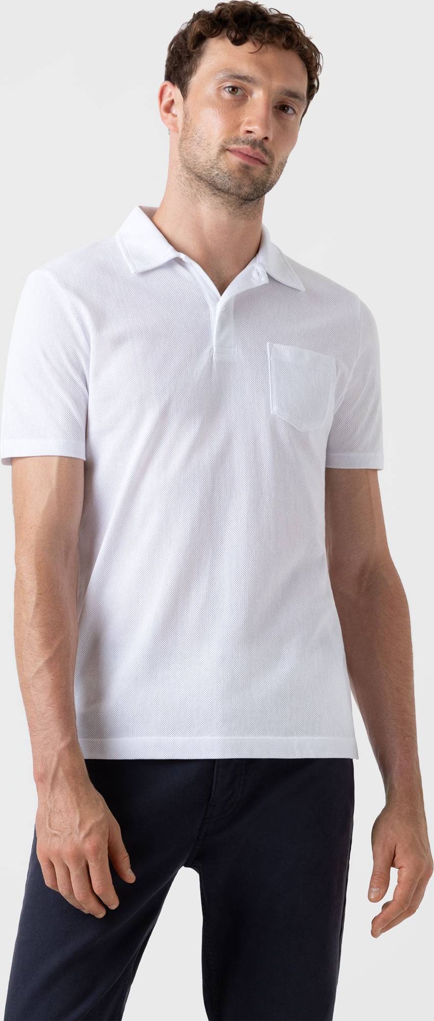 Sunspel Riviera cotton polo shirt white • Prices