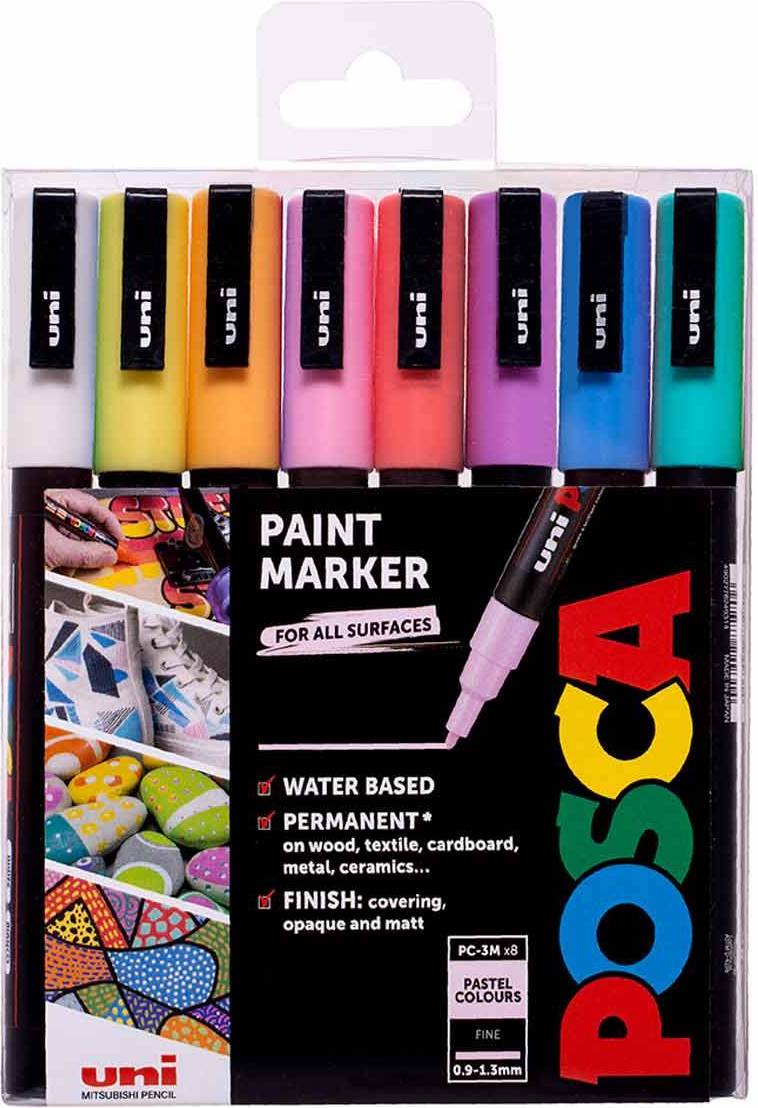 Uni Posca Marker Pen PC3M 0.9mm 8pack • Prices