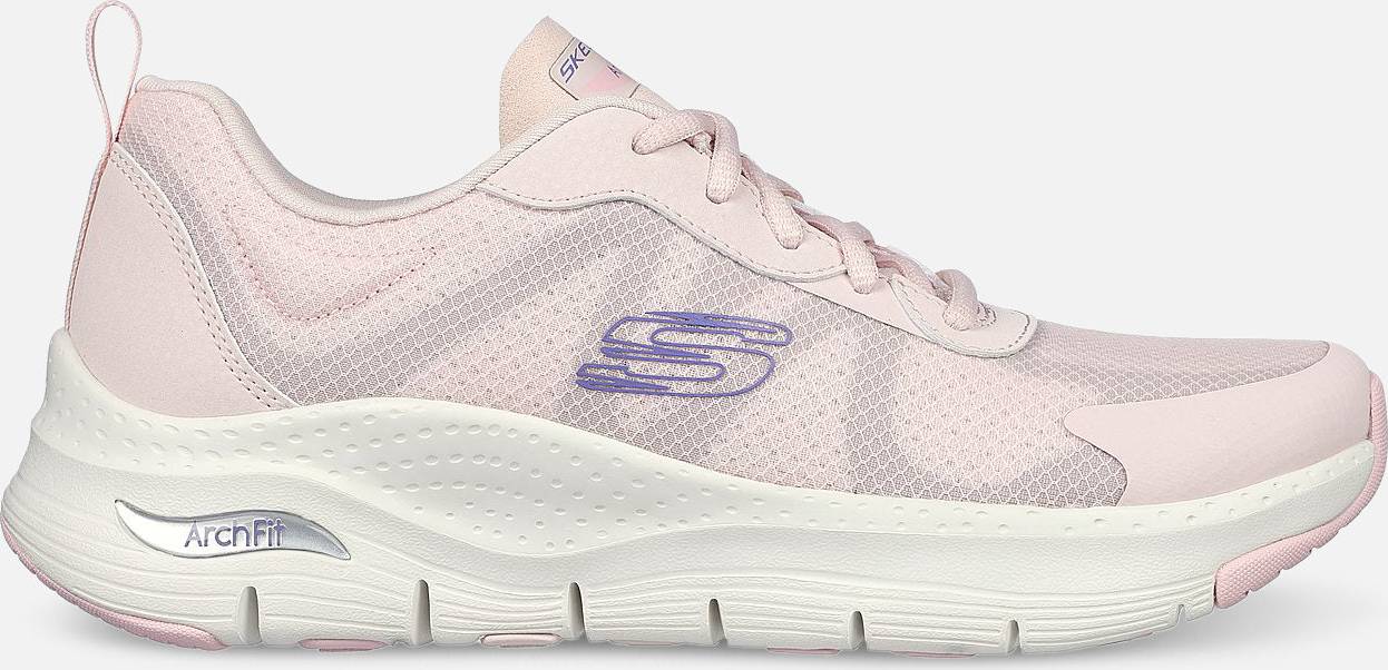 Skechers Damen Arch FIT Rosen-Netzstoff, violetter Rand