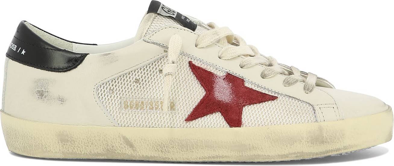 GOLDEN GOOSE Super-Star W - White/Pomegranate