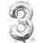 Amscan Foil Balloon MiniShape Number 3 Silver