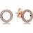 Pandora Sparkling Circle Stud Earrings - Rose Gold/Transparent