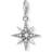 Thomas Sabo Charm Club Royalty Star Charm Pendant - Silver/White