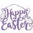 Amscan Decor Happy Easter Script Foam Die-Cut Sign Purple