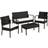 tectake Sparta Outdoor Lounge Set, 1 Table incl. 2 Chairs & 1 Sofas