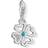 Thomas Sabo Charm Club Heart Cloverleaf Charm Pendant - Silver/Turquoise/White