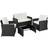 tectake Lucca Outdoor Lounge Set, 1 Table incl. 2 Chairs & 1 Sofas