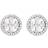 Tory Burch Logo Circle-Stud Earrings - Silver/Transparent