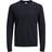 Jack & Jones Classic Knitted Sweater - Grey/Navy Blazer