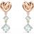 Swarovski Heart Pierced Earrings - Rose Gold/White