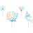 PartyDeco Decor Toppers Narwhal Multicolor 4-pack