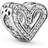 Pandora Sparkling Freehand Heart Charm - Silver/Transparent