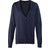 Premier Button Through Long Sleeve V-Neck Knitted Cardigan - Navy