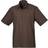 Premier Short Sleeve Formal Poplin Plain Shirt - Brown