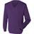 Henbury 12 Gauge Fine Knit V-Neck Jumper - Purple