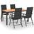vidaXL 3060054 Patio Dining Set, 1 Table incl. 4 Chairs
