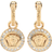 Versace Greca And Medusa Drop Earrings - Gold/Transparent