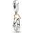 Pandora Two-tone Wedding Rings Dangle Charm - Silver/Gold/Transparent