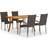 vidaXL 3072127 Patio Dining Set, 1 Table incl. 4 Chairs