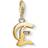 Thomas Sabo Charm Club Letter E Charm Pendant - Gold/Transparent