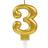 Amscan 9901775 Sparkling Celebration Gold Number 3 Candle 7.5 cm