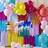 Ginger Ray Rainbow Bright Balloon and Streamer Party Backdrop DIY Kit 115 Balloon Pack and 250m Streamer Pack