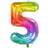 Folat 63245 Foil Balloon Yummy Gummy Rainbow Number 5, Multi Colors, 86 cm